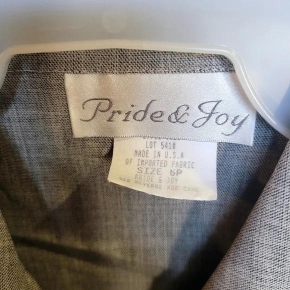 Small Mint Green Gray Pant Suit with Jeweled Belt Coordinated Set - Picture 4 of 6